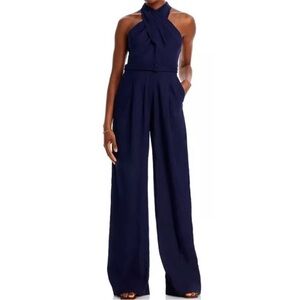 A.L.C. Murphy II Stretch Wide Leg Halter Linen Jumpsuit Women’s Size 14